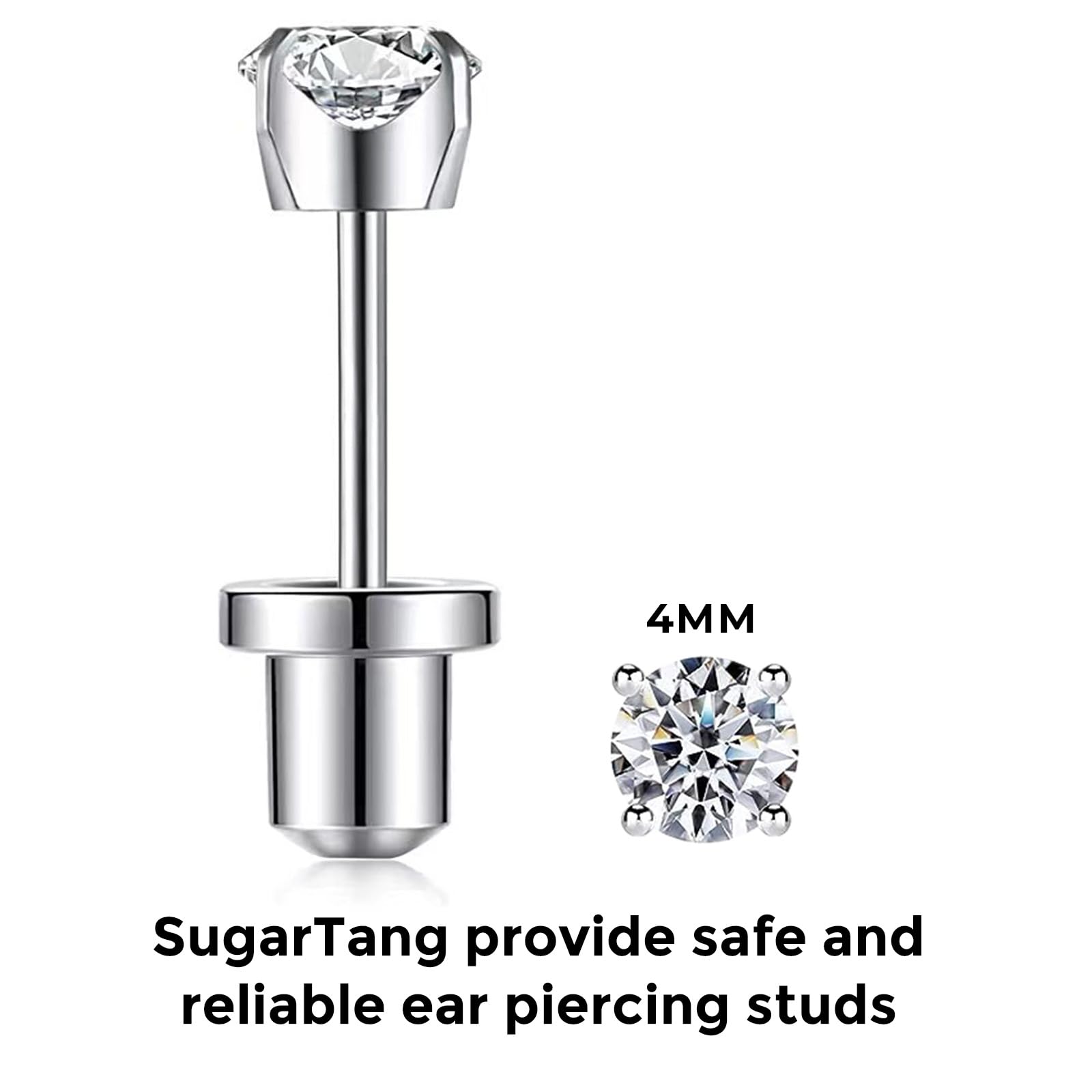 SugarTang 316L surgical stainless steel ensures hypoallergenic use.
