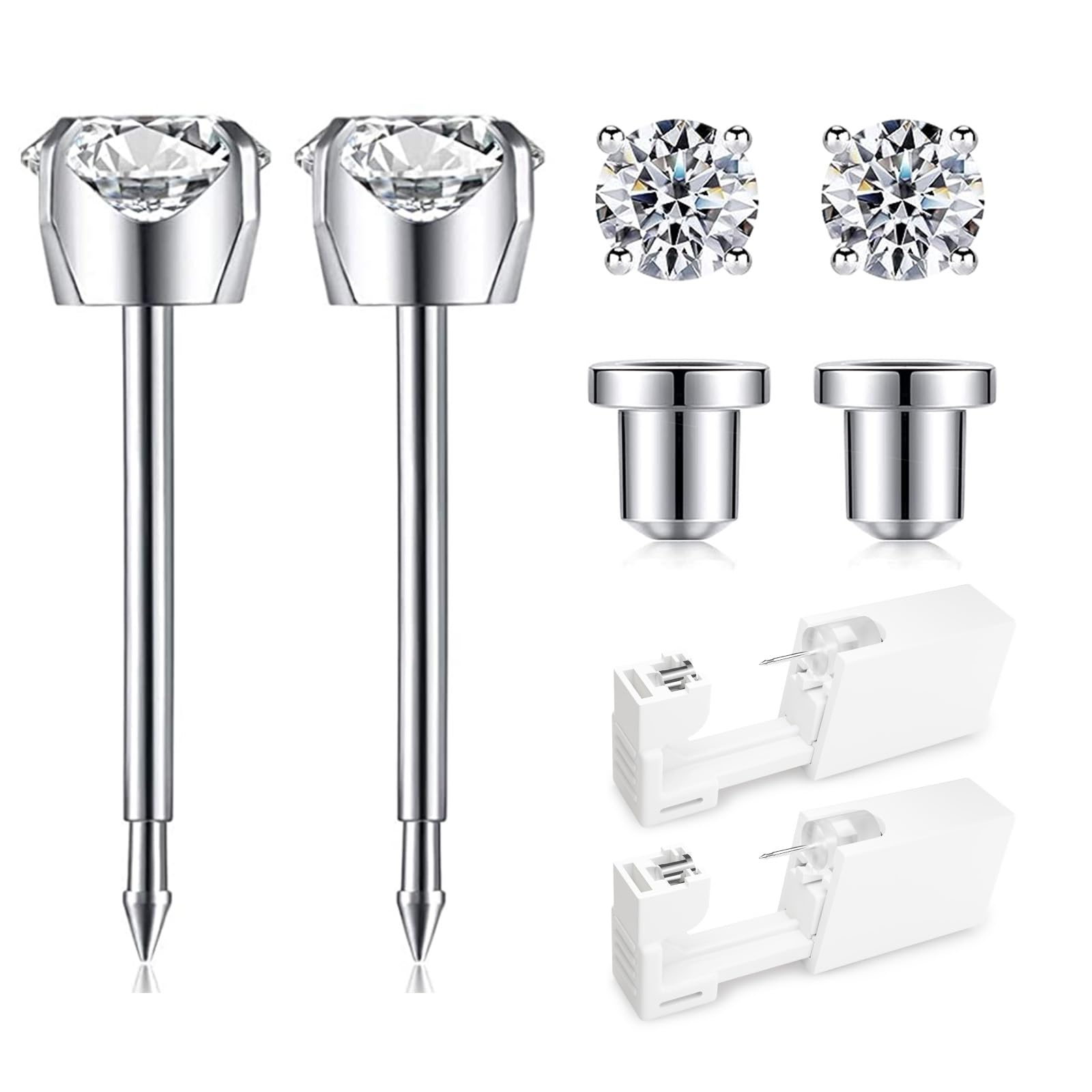 SugarTang ear piercing kit gun in hand for precise at-home lobe piercing.
