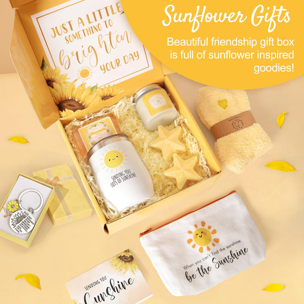 Suhctuptx sunshine-box-cosmetic-bag features sun pattern and helps you store essentials.