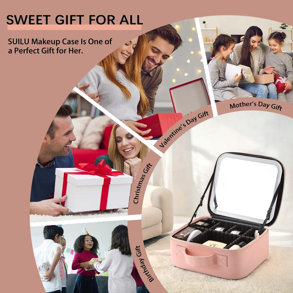 SUILU PU leather waterproof makeup bag easy to clean and durable