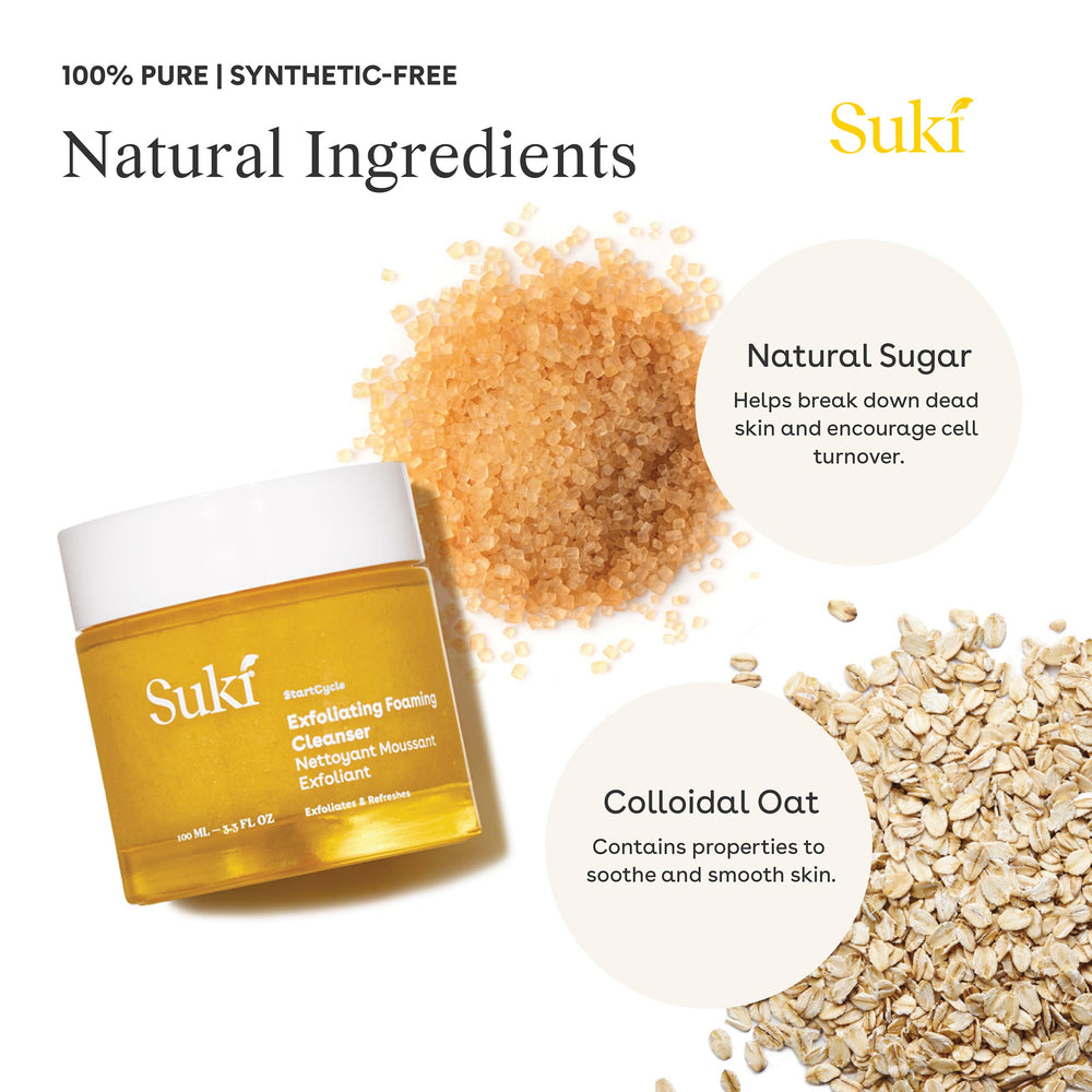 Suki Skincare Exfoliate Foaming Cleanser with squalane for hydrated skin during use