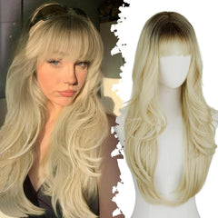 SUKRI blonde wig layered bangs for natural daily style