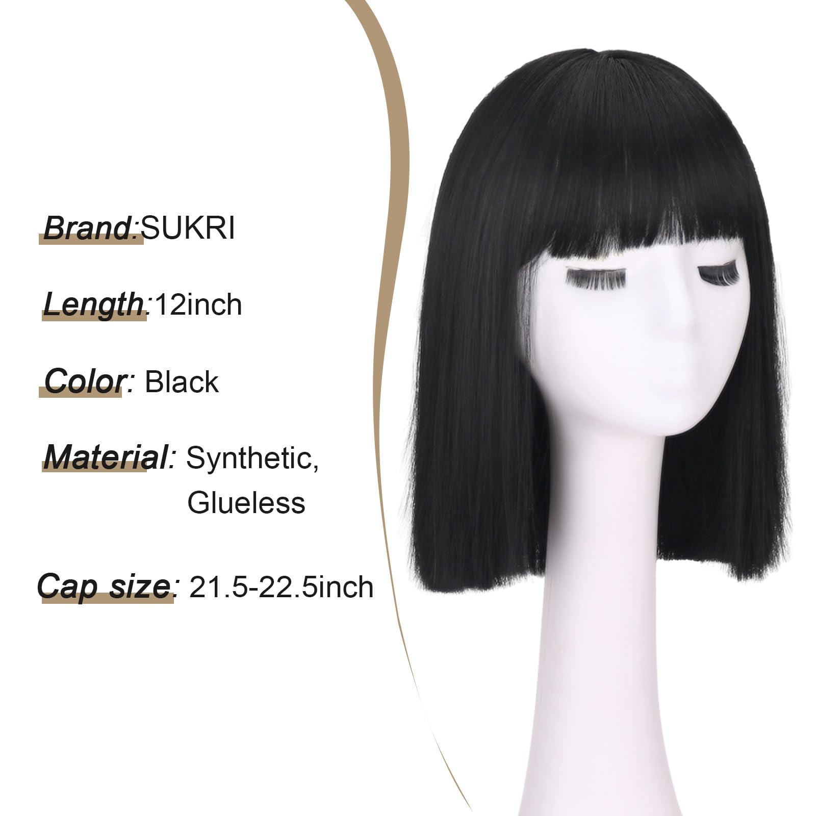 SUKRI daily-wear bob wig demonstrates lightweight comfort for all-day use.