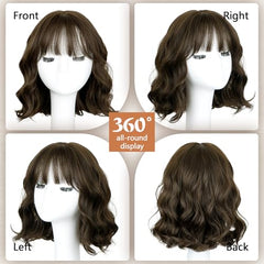 SUKRI wig featuring soft bangs for middle or side part versatility