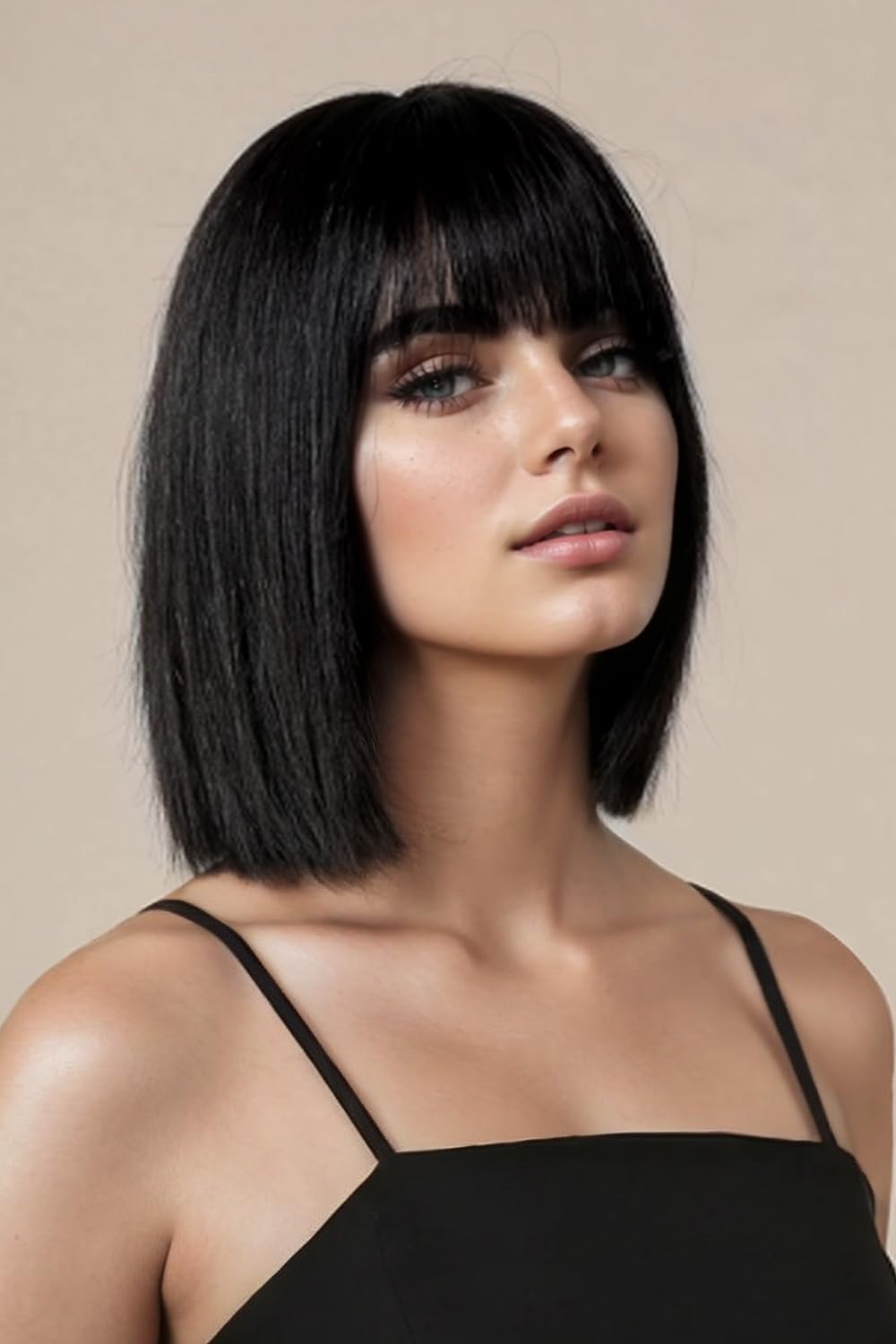 SUKRI heat-resistant fiber wig offers quick styling and easy maintenance.