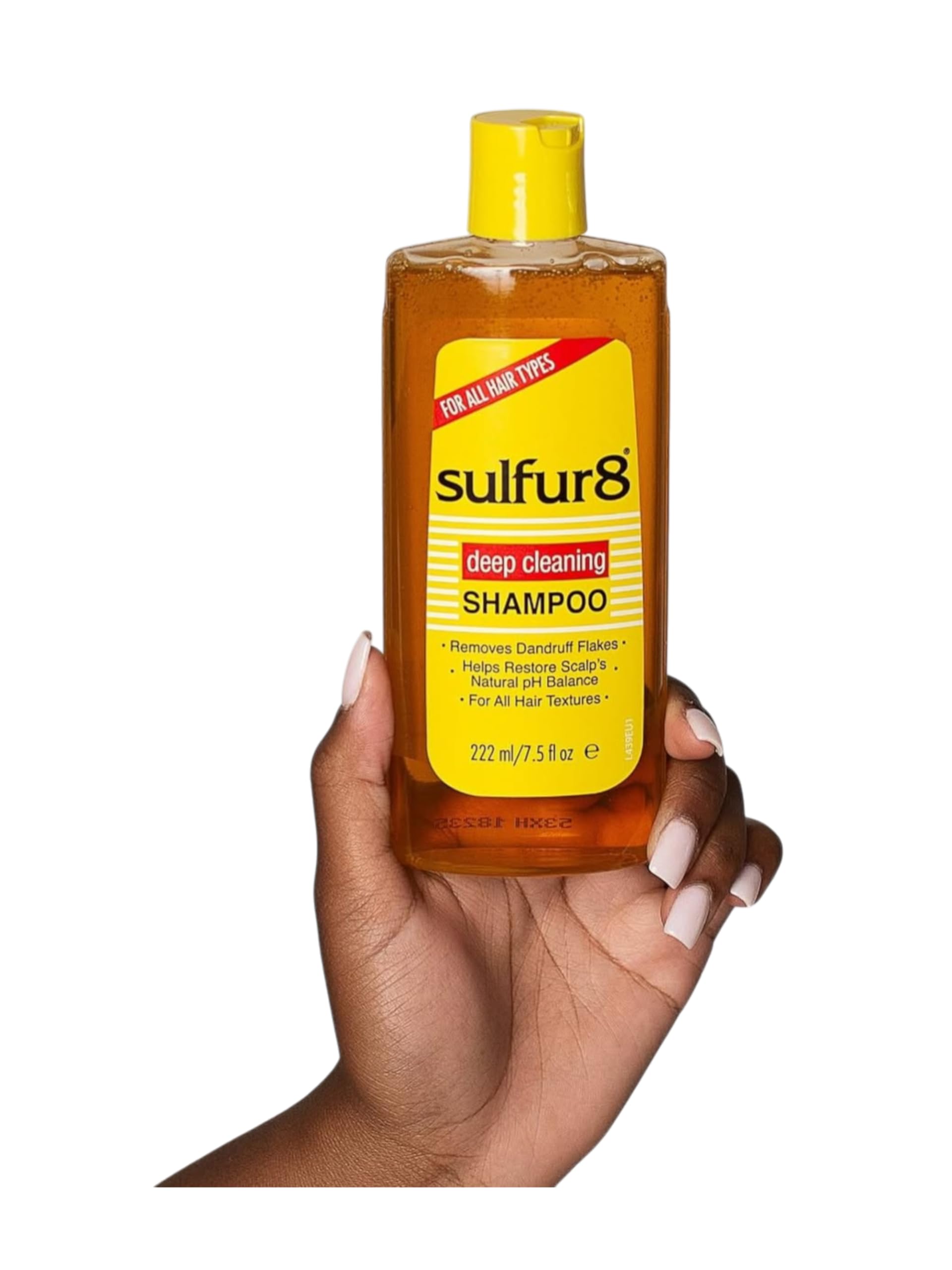 Sulfur8 conditioner bottle provides detangling and moisture without heaviness.