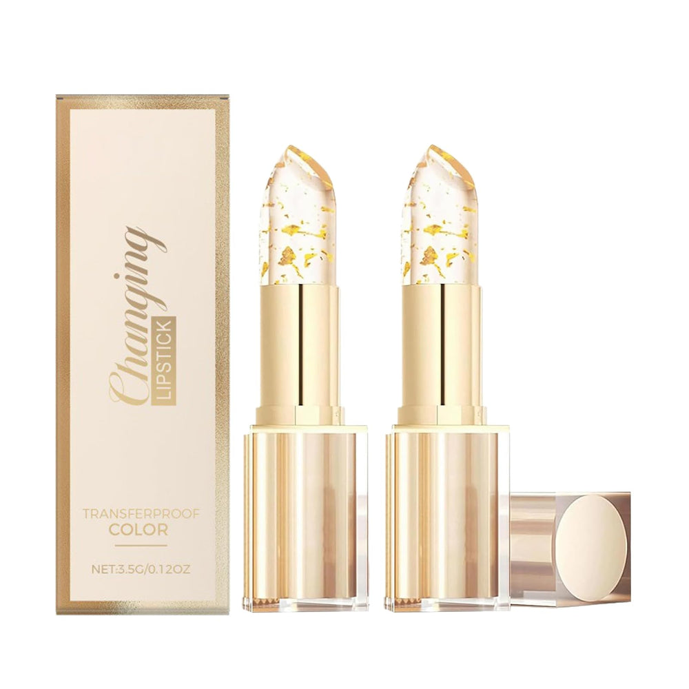 Sulily 2PCS lipstick packaging with gold accents for portable, stylish touch-ups