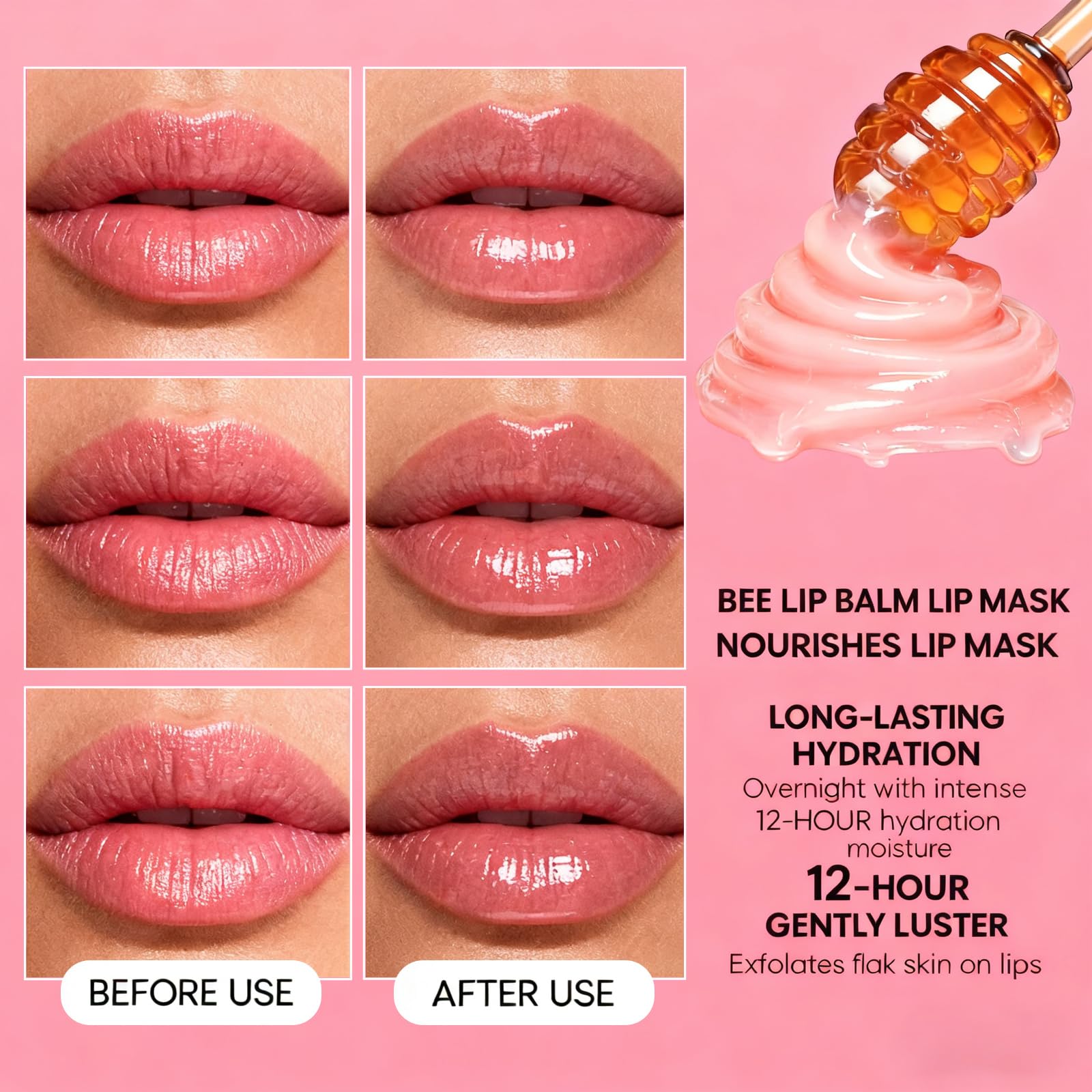 Sulily Bee Lip Balm Honey Pot applicator with propolis and textured surface for easy use.