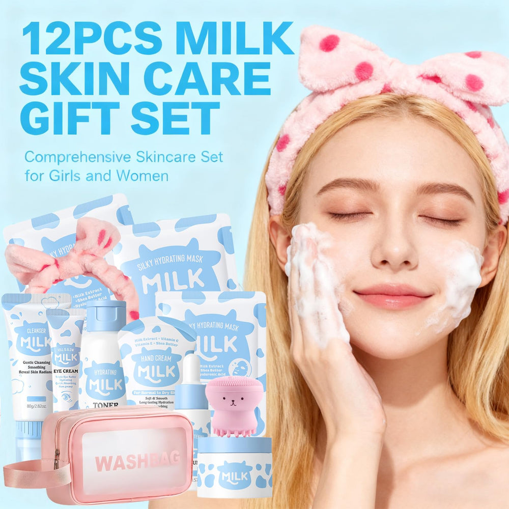 Sulily milk serum bottle highlights pore-minimizing hydration for pre-teens.