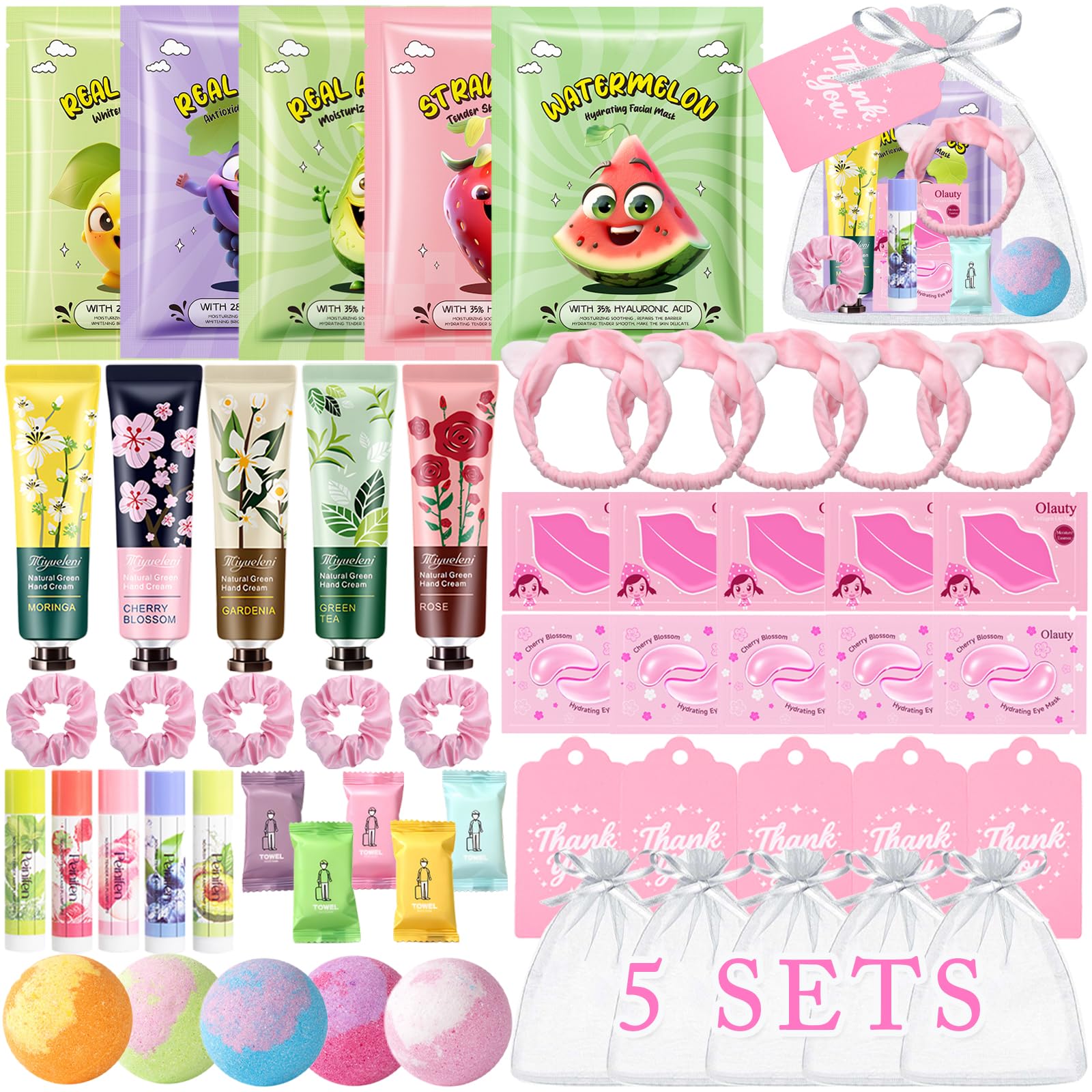 Sulily spa-party-supplies-kit image showing a complete kids spa setup for shared sleepover fun.