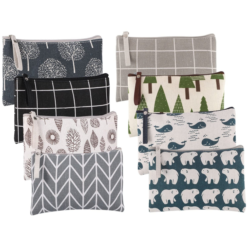 SUMAJU canvas cosmetic bag pattern 1 shows a durable, lightweight travel pouch for essentials.