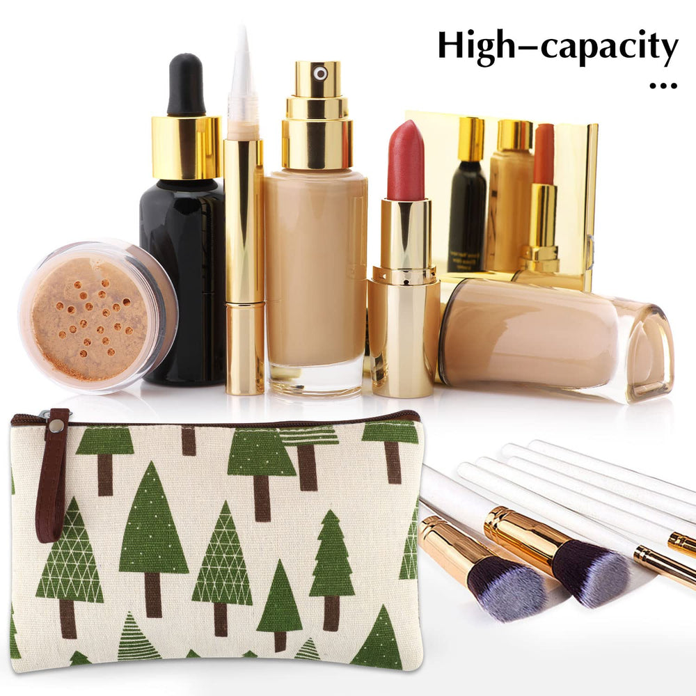 SUMAJU canvas cosmetic bag pattern 5 offers large capacity for cosmetics and small items.