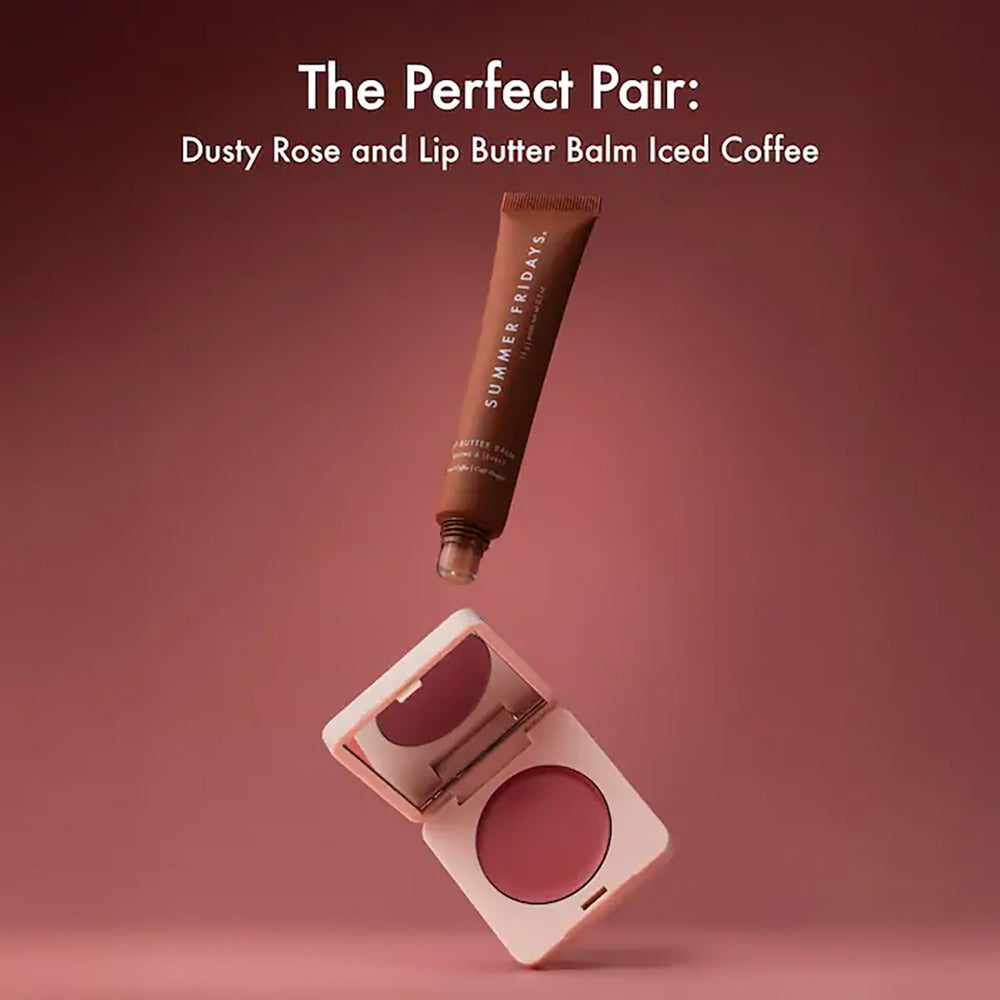 Summer Fridays Blush Butter Balm brush application demonstration for cheeks