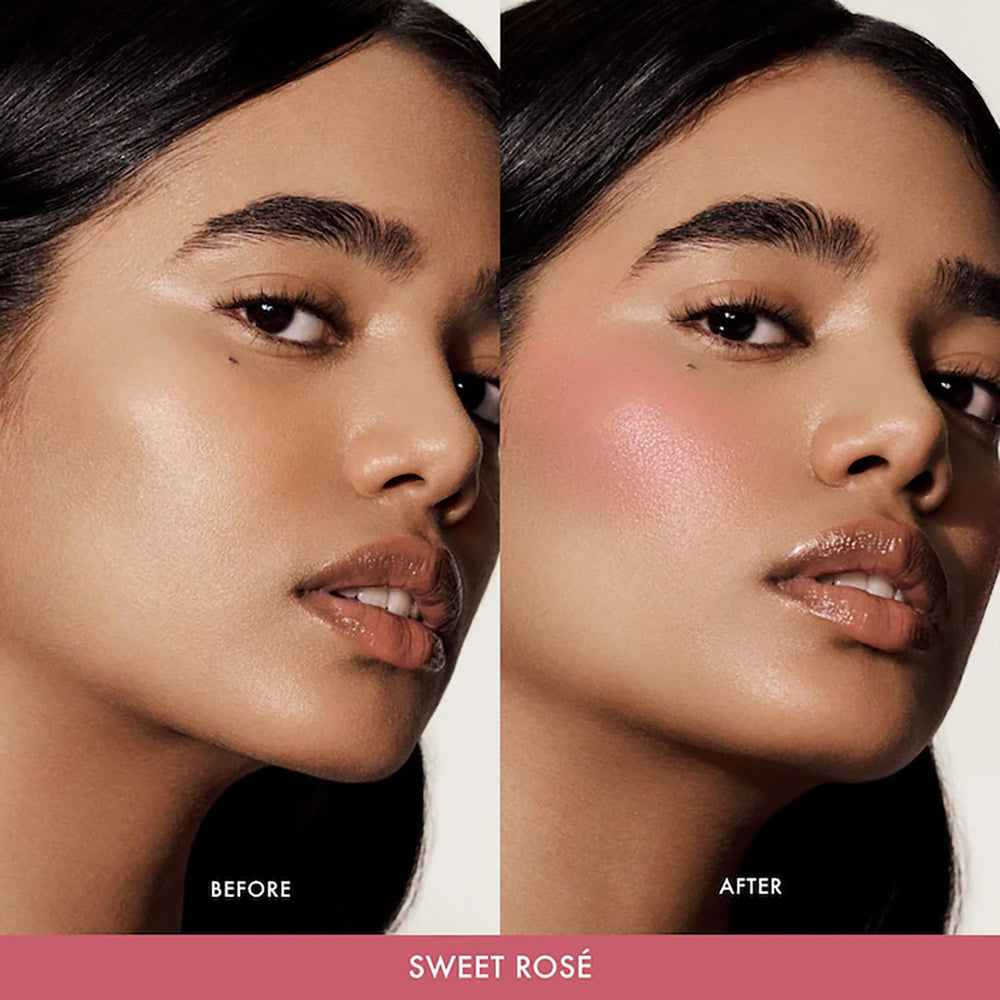 Summer Fridays Blush Butter Balm applied to lips for a sheer, natural glow
