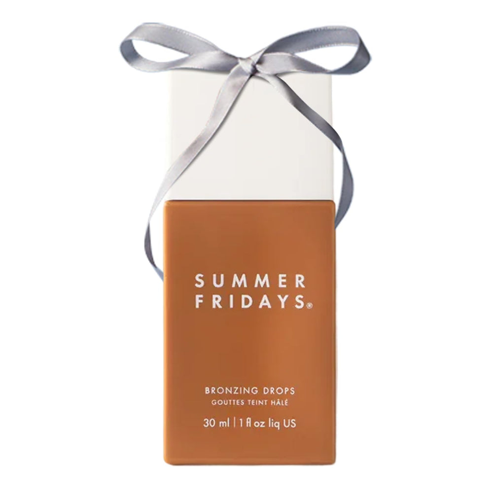 Summer Fridays Bronzing Drops bottle with dropper delivering a glow-boosting hydration
