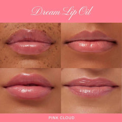 Summer Fridays Dream Lip Oil Pink Cloud lips gleam with high-shine, glassy finish