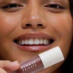 Summer Fridays Dream Lip Oil Rosewood Nights packaging and wand for easy on-the-go application