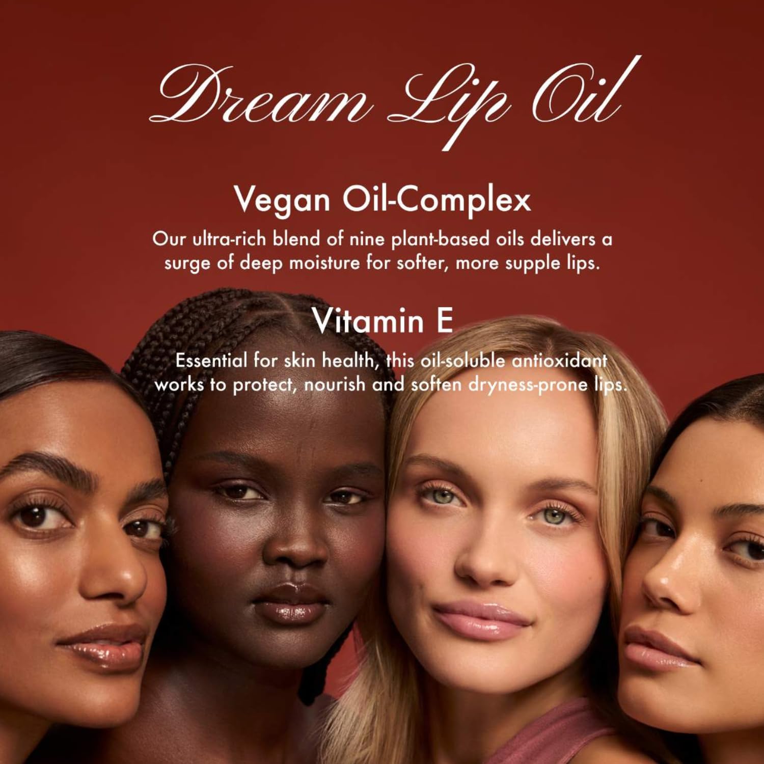 Vitamin E detail in Dream Lip Oil bottle for conditioning lips