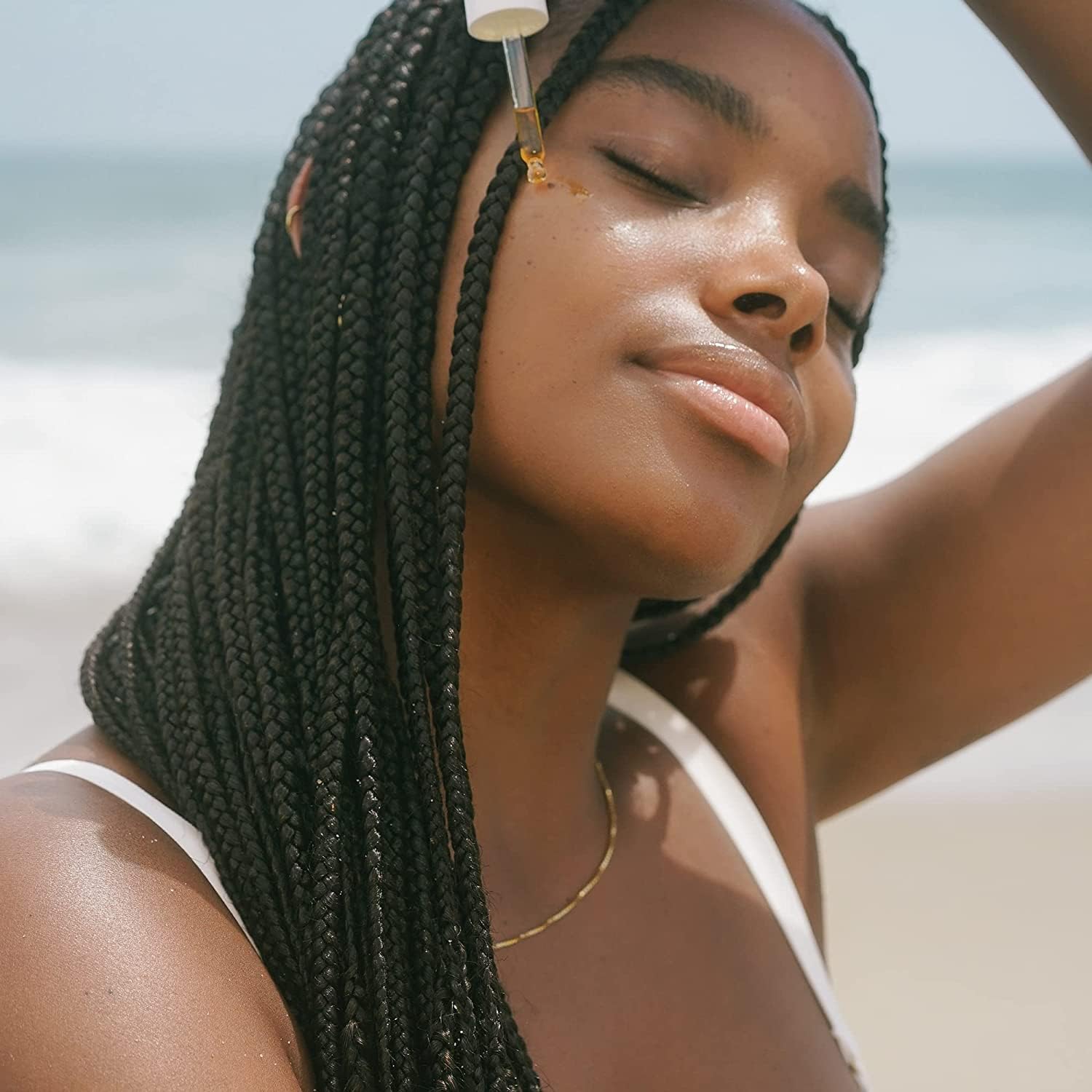Routine step image with Heavenly Sixteen Face Oil integrated into skincare ritual