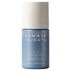 Summer Fridays Jet Lag Face Mist bottle closeup for soothing hydration.