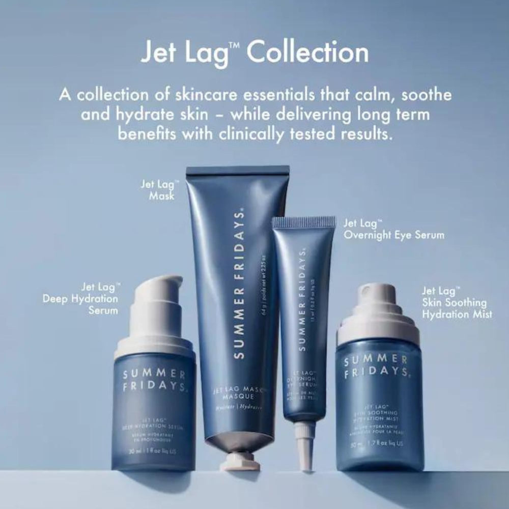 Summer Fridays Jet Lag Overnight Eye Serum label close-up communicates quality and trust.