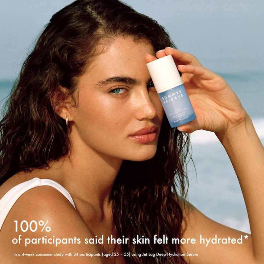Ingredients highlight glycerin and squalane for moisture in Jet Lag Serum