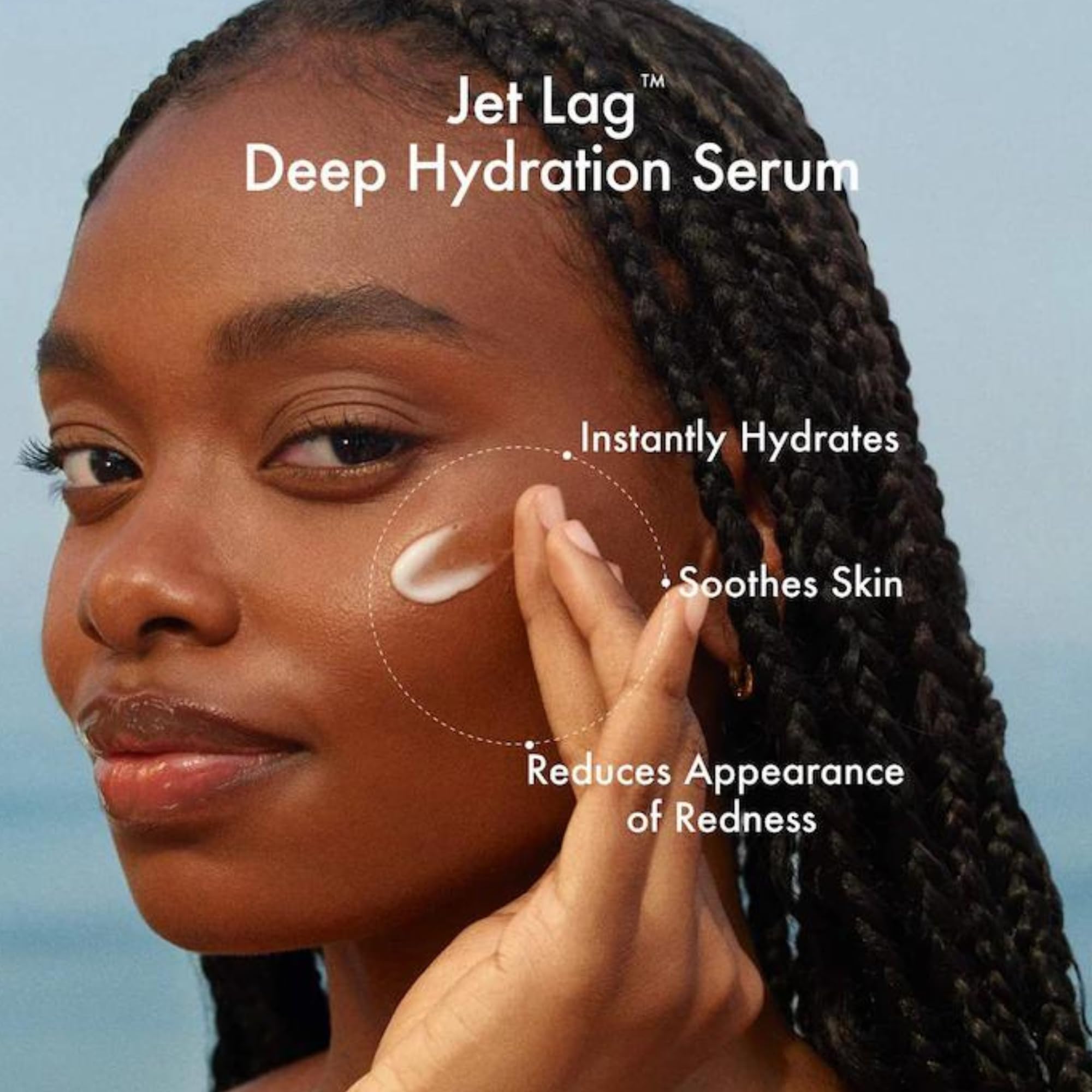 Jet Lag Serum on nightstand suggesting simple daily hydration routine