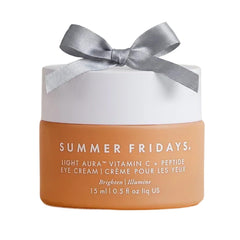 Summer Fridays Light Aura Eye Cream jar showcasing luminous hydration for the under-eye area