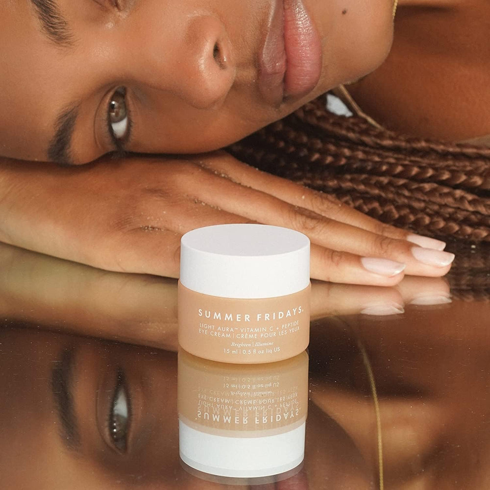 Summer Fridays Light Aura Eye Cream in morning skin routine with CC Me