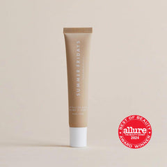 Summer Fridays Lip Butter Balm swatch reveals a sheer vanilla tint.