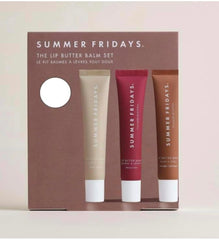 Summer Fridays Lip Butter Balm Trio in Vanilla, Vanilla Beige, Brown Sugar for nourishing moisture