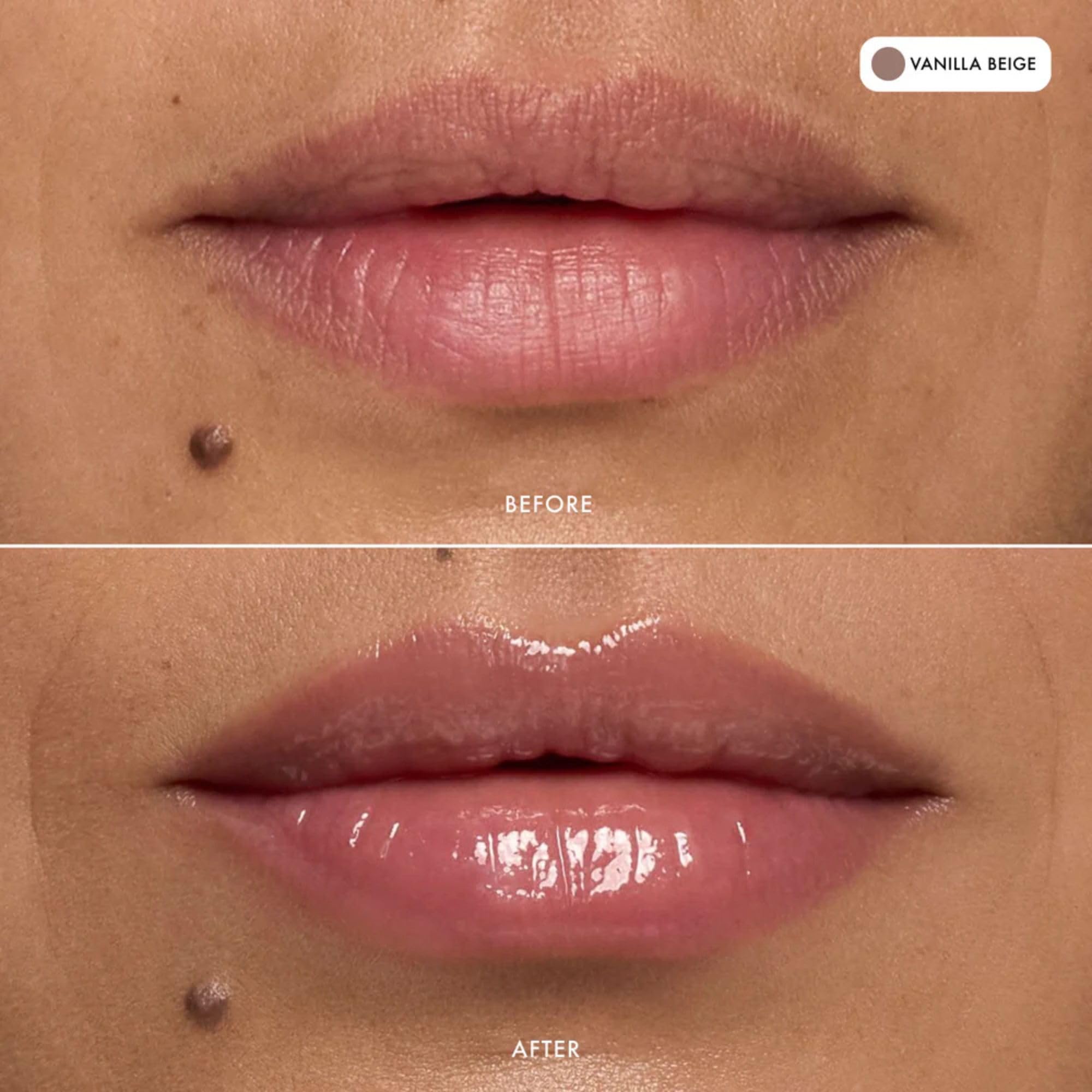 Summer Fridays lip butter Vanilla Beige tint swatch with sheer color.