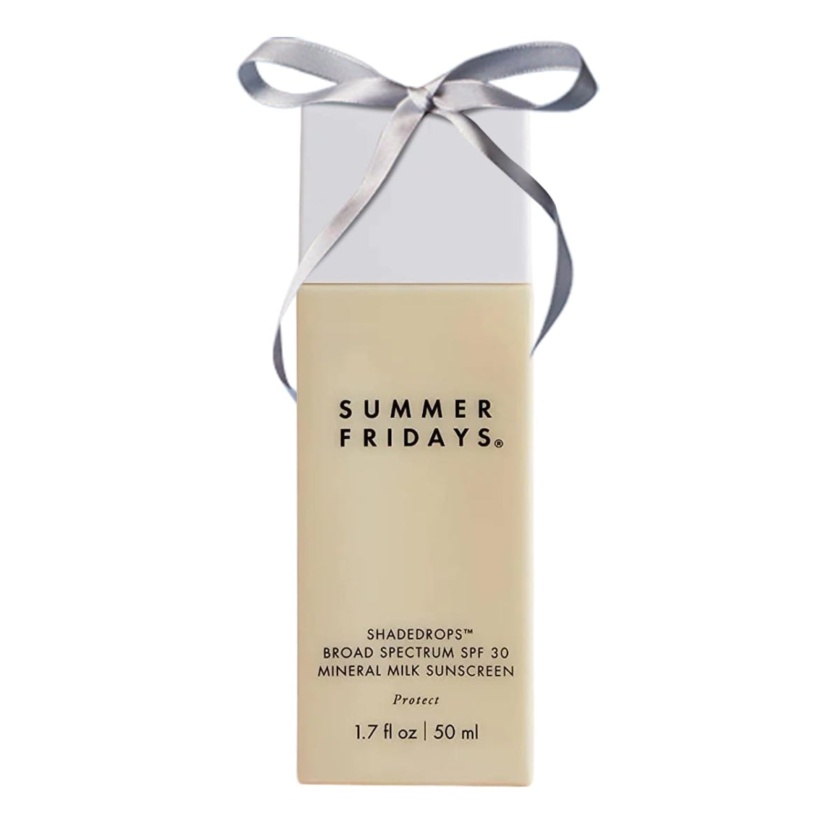 Summer Fridays ShadeDrops SPF 30 bottle closeup highlighting lightweight mineral protection for daily wear.