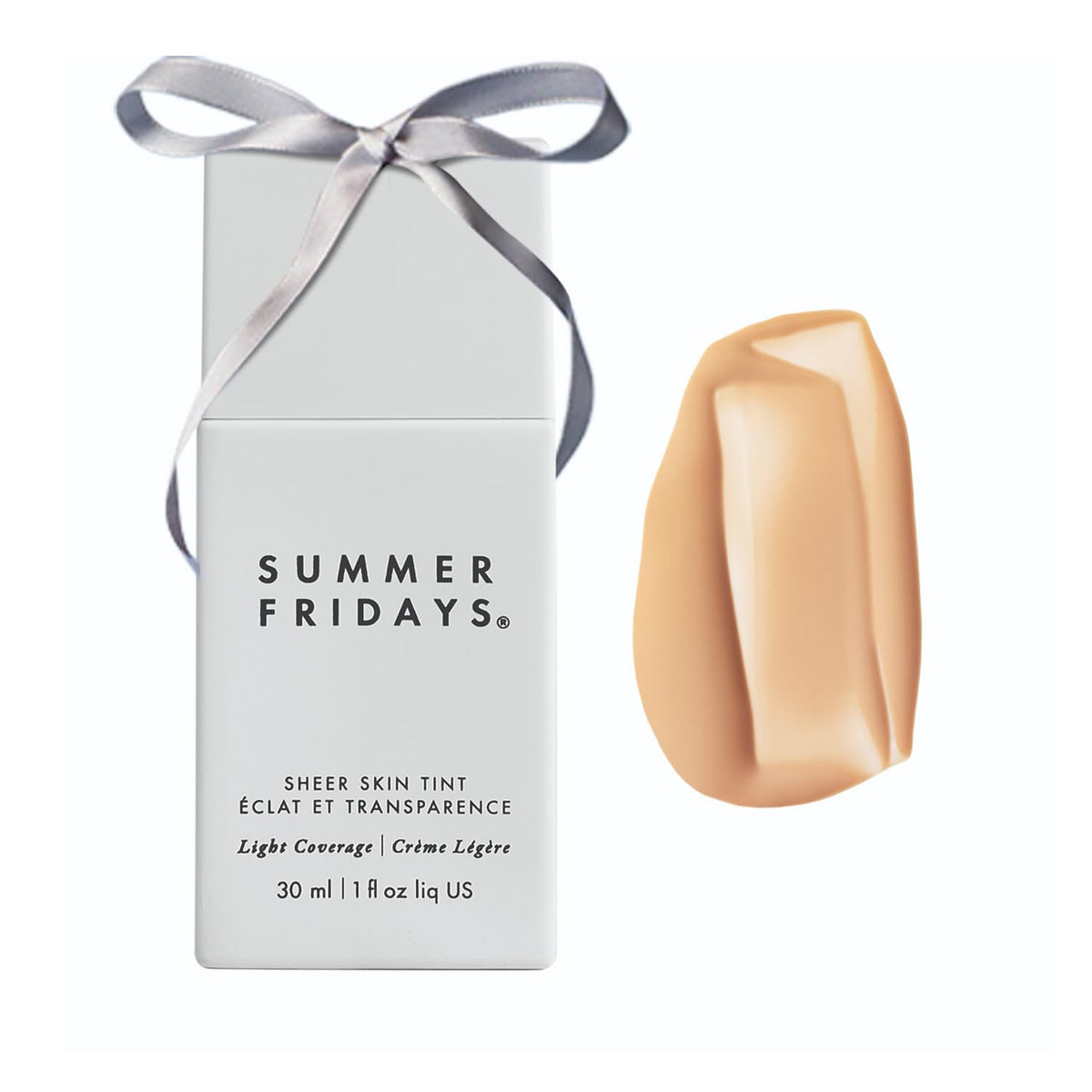 Summer Fridays Sheer Skin Tint bottle with dewy finish and hydration.