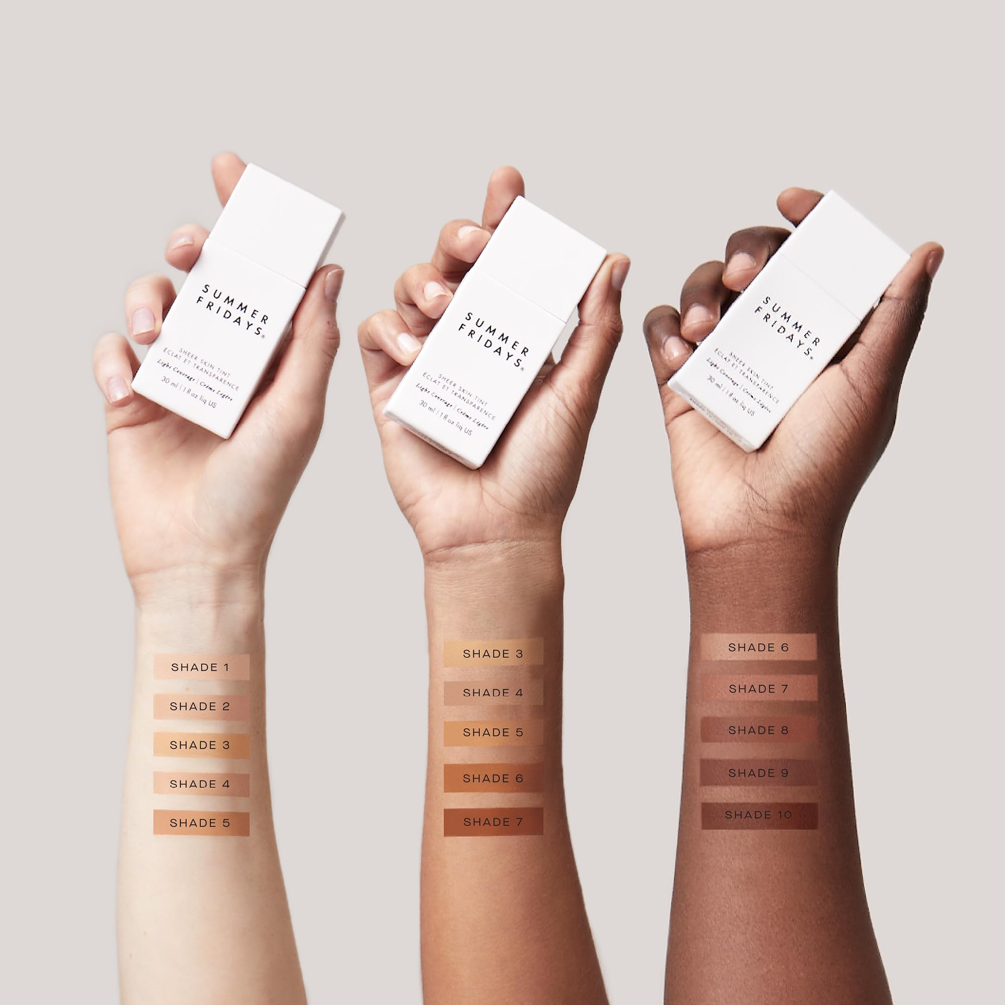 Close-up shows dewy finish on skin from Summer Fridays tint.