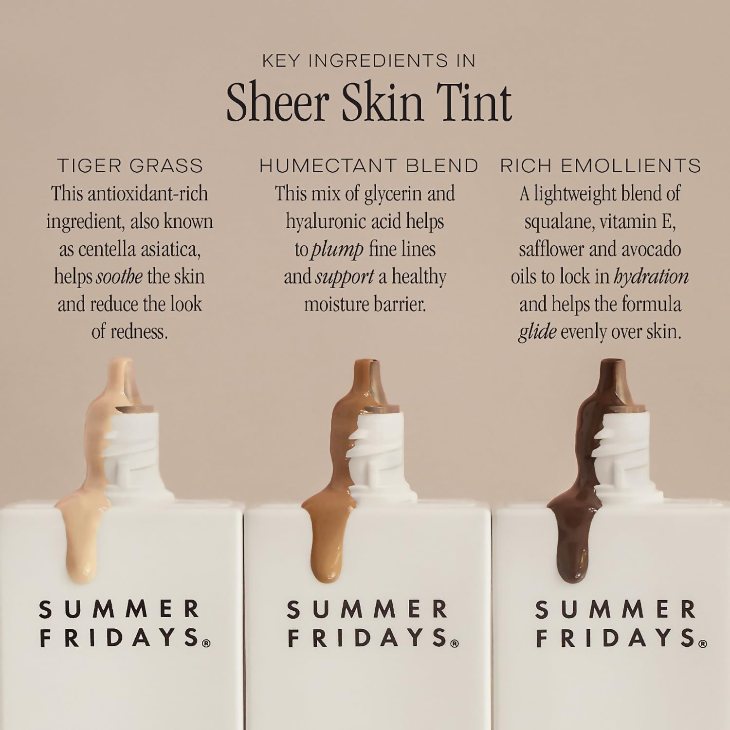 Summer Fridays tint with Tiger Grass soothes and reduces redness appearance.