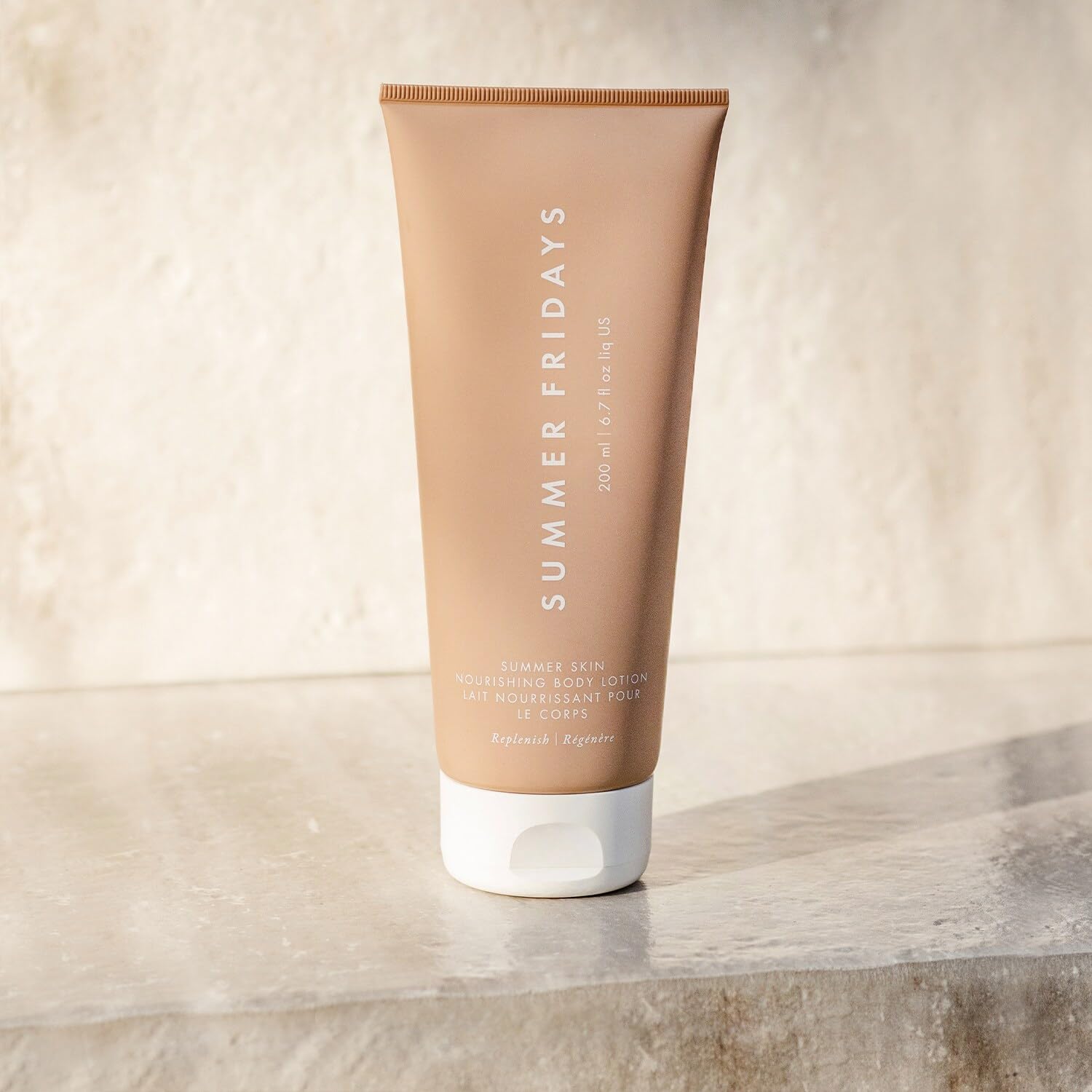 Summer Fridays Summer Silk Nourishing Body Lotion after-bath hydration in action.