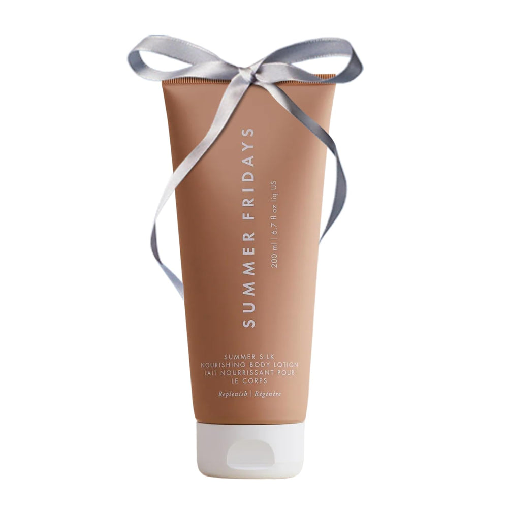 Summer Fridays Summer Silk Nourishing Body Lotion bottle for all-day hydration.
