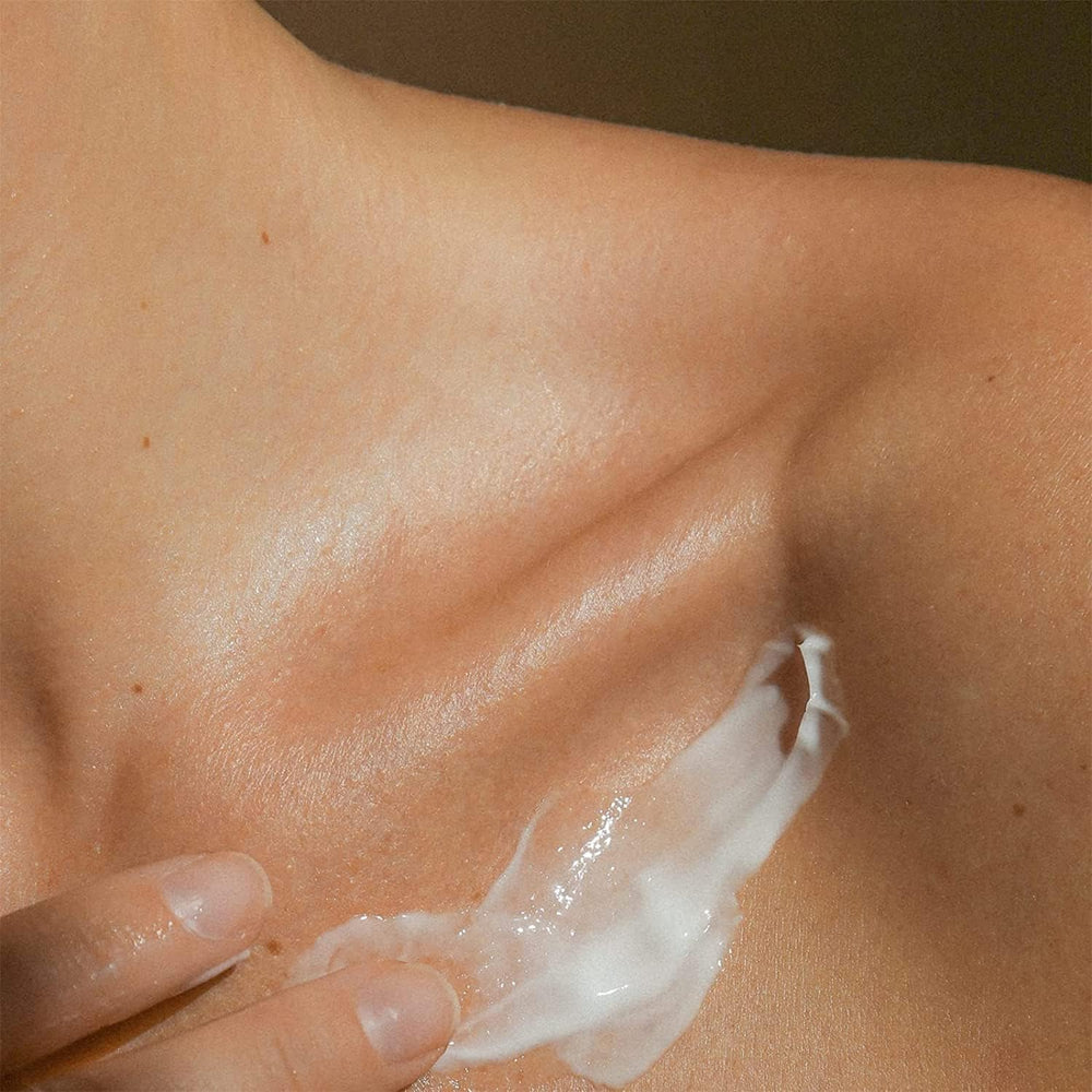 Summer Fridays Summer Silk Nourishing Body Lotion pump shows quick-absorbing hydration for mornings.