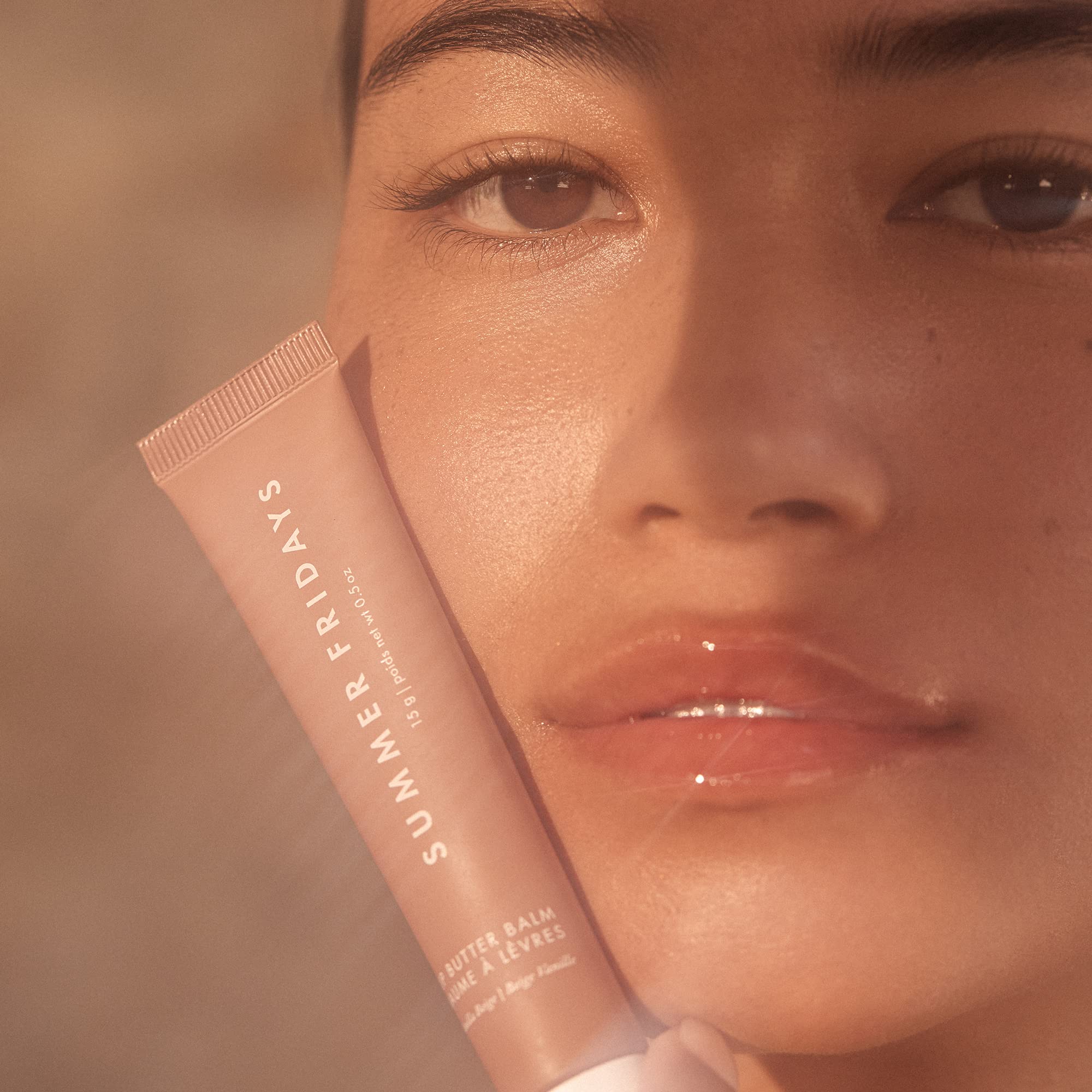 Close-up texture of Summer Fridays Tinted Lip Butter Balm for smooth non-greasy feel