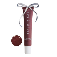 Summer Fridays tinted lip butter brown sugar tube showing vegan moisture boost