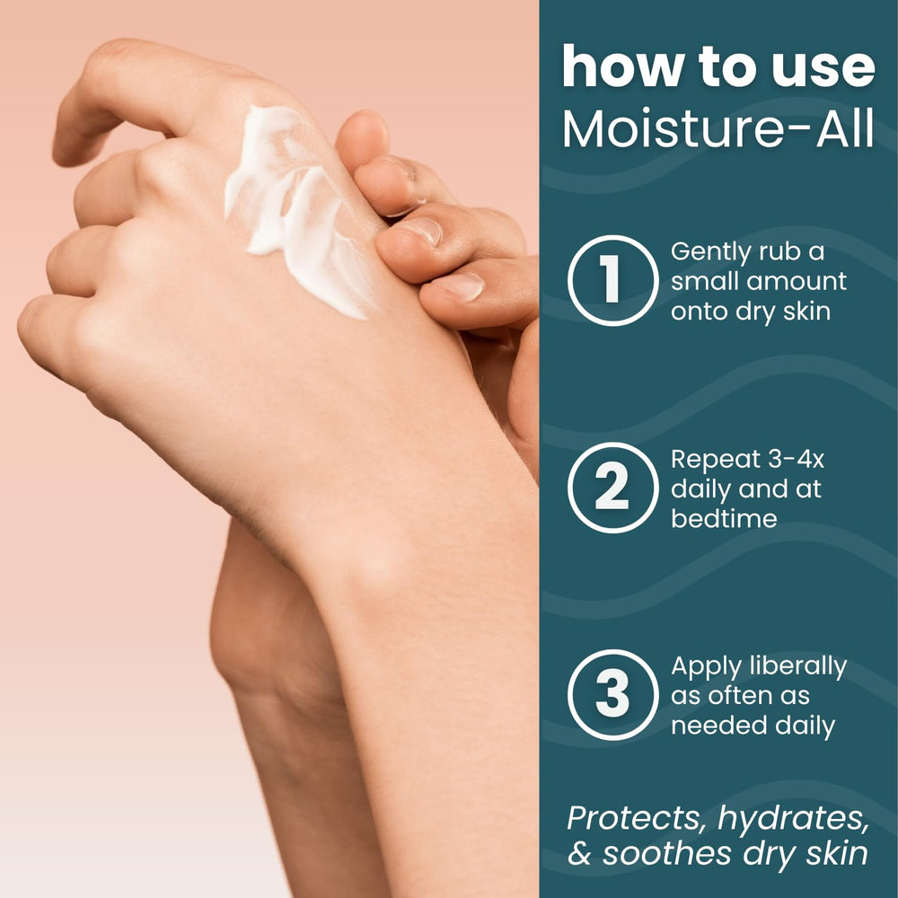 Summers Laboratories Moisture-All lotion texture swirl demonstrates creamy, non-greasy feel