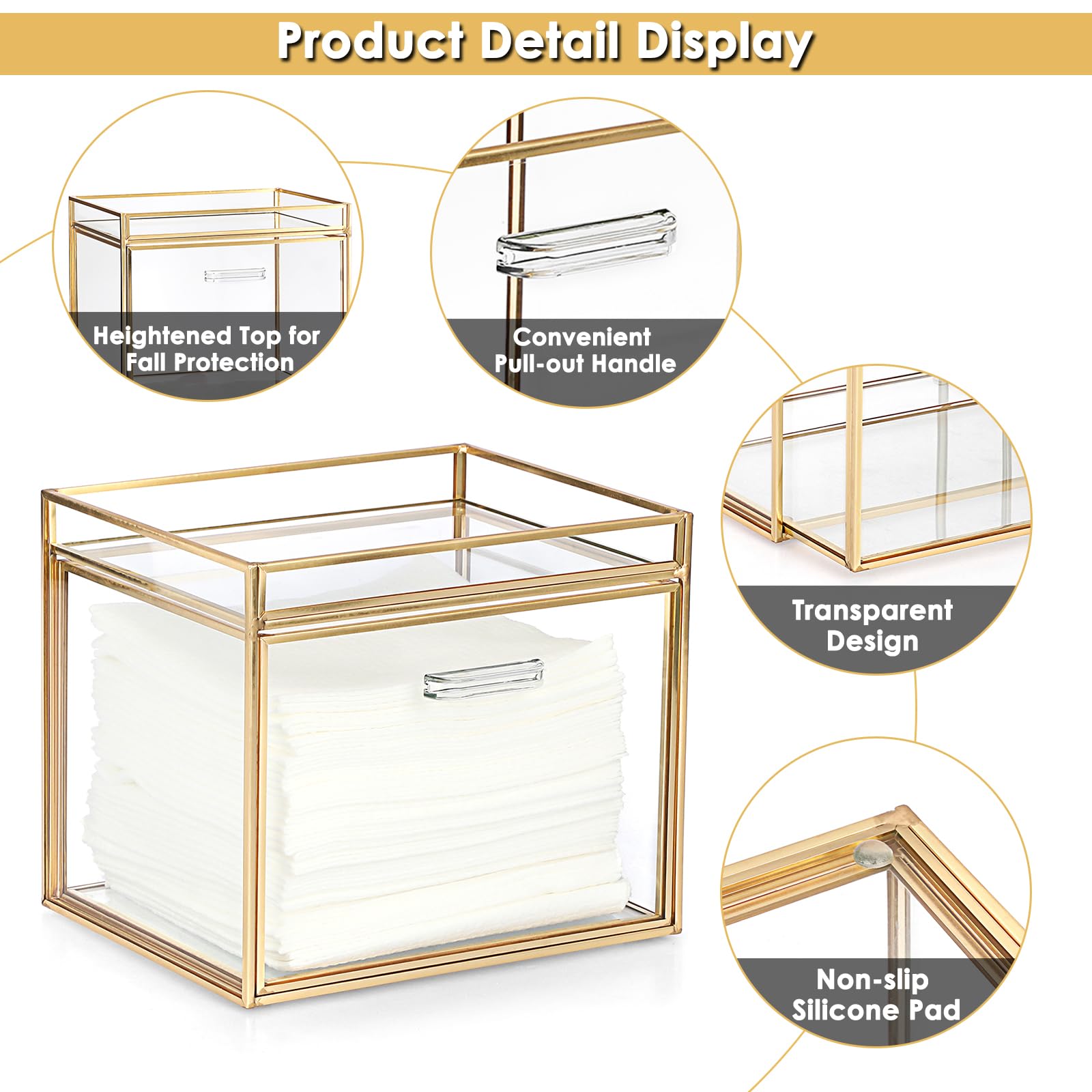 Sumnacon storage box fits Clean XL towels for easy filing near sinks.