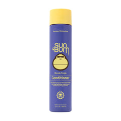 Sun Bum Blonde Purple Conditioner bottle shows color-enhancing formula for blonde hair.