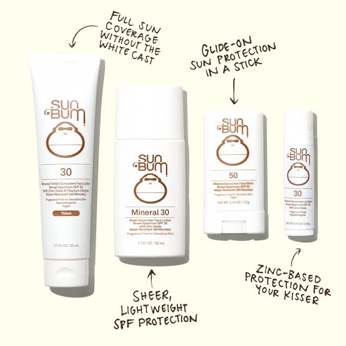 Sun Bum Mineral SPF30 tinted sunscreen enriched with Vitamin E for skin nourishment