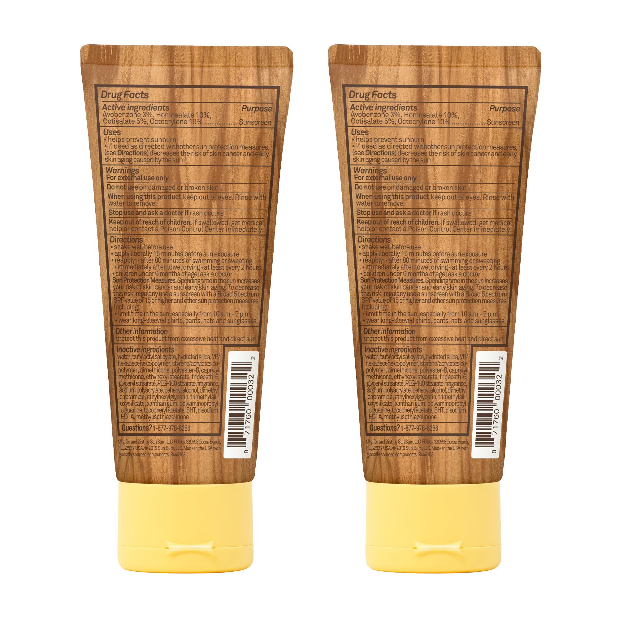 Sun Bum Original 2-pack packaging showing vegan, Hawaii 104 Act compliant sunscreen.