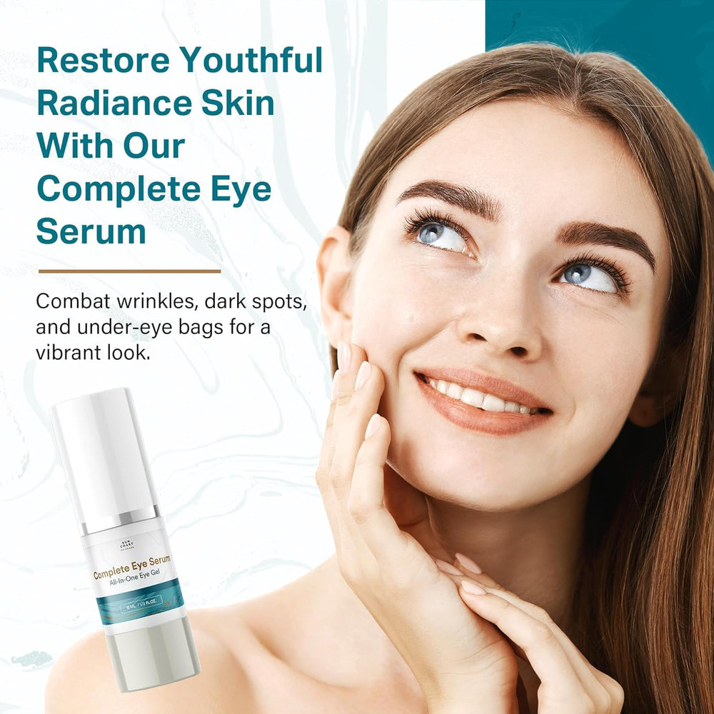 Sun Coast Sciences Complete Eye Serum under-eye application shows smoothing benefits