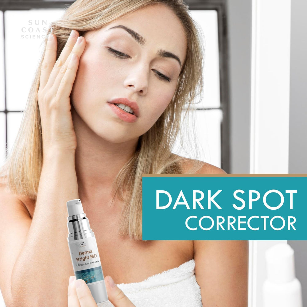 Sun Coast Sciences DermaBright MD serum pump enables easy, gentle nightly application.