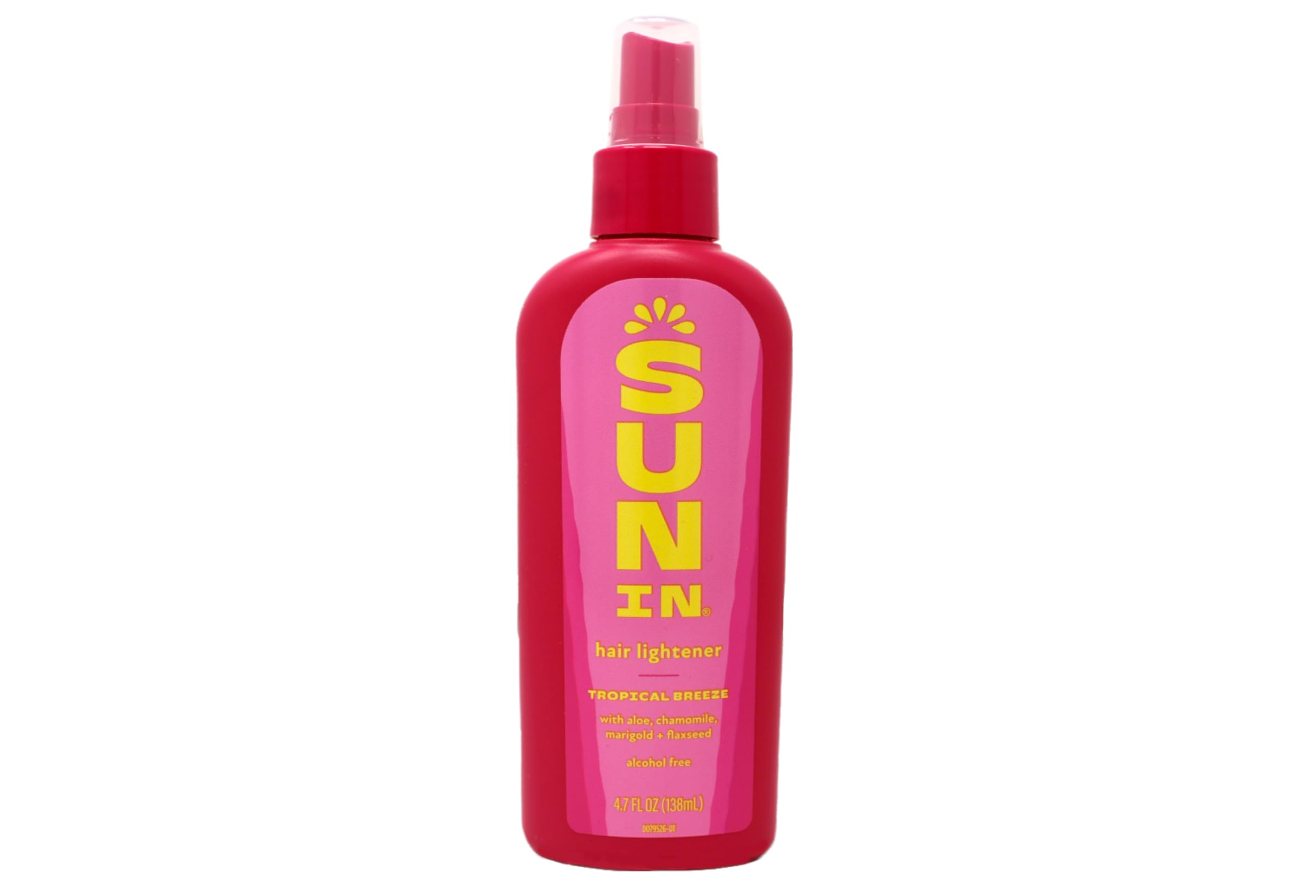 Sun In Hair Lightener Lemon Fresh bottle in hand for easy at-home shade brightening.