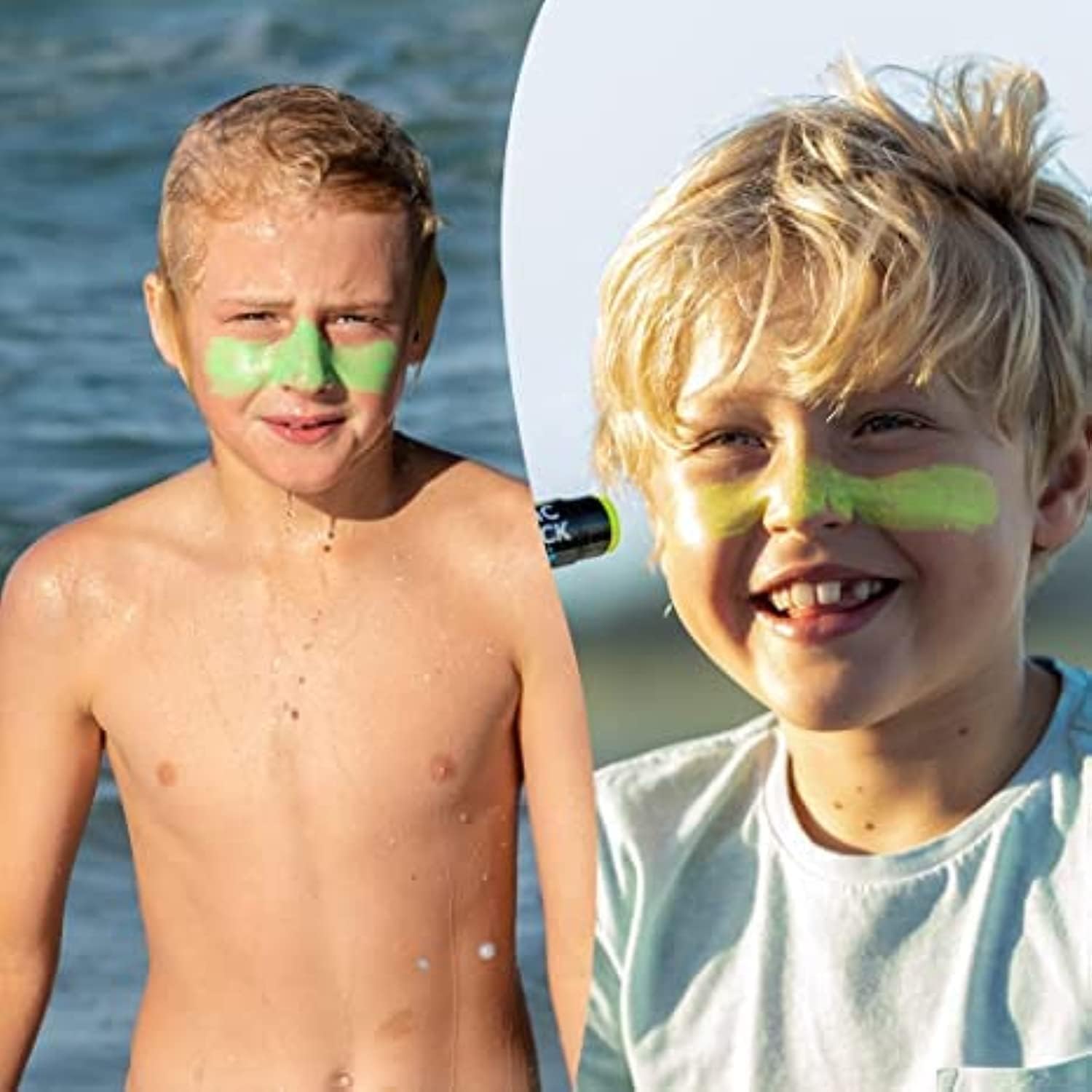 Sun Zapper zinc-oxide sunscreen stick water resistance test for swimmers and beachgoers.